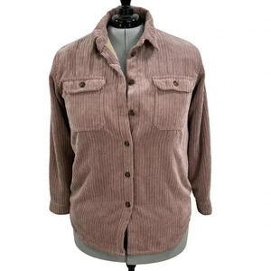 Love Tree Women's L Reversible Corduroy Plaid Flannel Shacket Soft fleece plaid